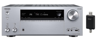 ONKYO TX-NR696DAB-S mit UDB1 Silber - 7.2-Kanal DAB AV-Netzwerk-Receiver