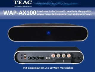 TEAC WAP-AX100  LAN- und WLAN-fähiger Audio-Receiver mit 2 x 50 Watt UVP war 549 € | Auspackware, gut