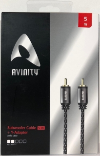 Avinity Subwooferkabel mit Y-Cinch-Adapter, vergoldet 5,0 m