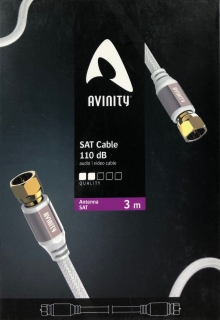 Avinity SAT-Anschlusskabel 100db, F-Stecker vergoldet 3,0 m