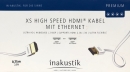 Inakustik Premium XS High-Speed HDMI Kabel mit Ethernet, 0,75 m