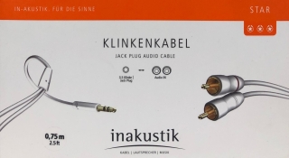 Inakustik Star Stereo Klinke- auf Cinch-Kabel 0,75 m vergoldet