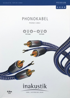 Inakustik Premium Phonokabel vergoldet 0,75 m