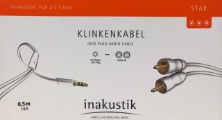 Inakustik Star Klinke-/Cinchkabel Stereo 0,5 m