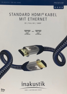 Inakustik Premium High Speed HDMI-Kabel 8,0 m mit Ethernet