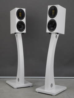 Scansonic M10 + Single Stands Weiß - Regallautsprecher, Paar | Aussteller, gut