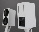 Scansonic M10 + Single Stands Weiß - Regallautsprecher, Paar | Aussteller, gut