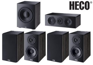 Heco Aurora 5.1-Kanal-Lautsprecher-Set, Schwarz Aurora 200 + Center + Subwoofer