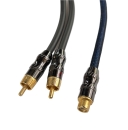 AIV 890354 2 x Y-Cinch Kabel - Blau transparent 2x Stecker - 1x Buchse    -    890354