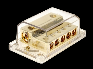 ACV 30.3601-03 Masse-Verteilerblock (gold) 2 x 35-50 mm² / 5 x 10-20 mm²
