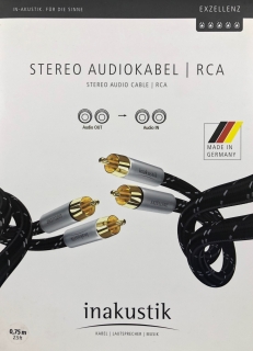 Inakustik Exzellenz Audiokabel Cinchkabel RCA 0,75 m