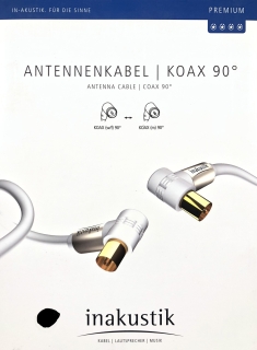 Inakustik Premium HDTV 7,5 m Antennenkabel 100dB mit 90° Koax-Stecker