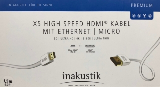 Inakustik Premium XS High-Speed HDMI-Kabel auf HDMI-Micro 1,5 m