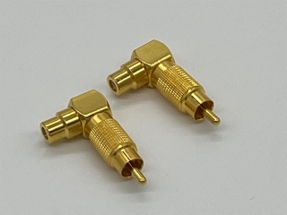 HiFi-Point Cinch Adapter (f)>(m) 90° klein gold 2 Stück UVP: 9,99 €