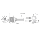 AMPIRE XUD200 Doppel-USB-A Einbaubuchse mit 200cm Kabel