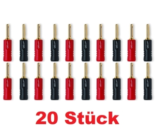 QED QE1810 AIRLOC - Banana Plug Schwarz/Rot, 20er Set