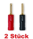 QED QE1810 AIRLOC - Banana Plug Schwarz/Rot, 2er Set