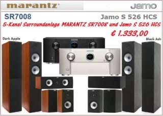Marantz SR7008 Silber-Gold und Jamo S 526 HCS Dark Apple - 5-Kanal Surroundanlage        001805