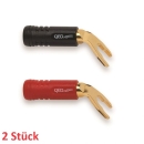 QED QE1830 AIRLOC - Spade Plug Schwarz/Rot, 2er Set