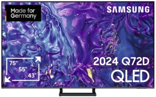 SAMSUNG GQ55Q72DATXZG ++ GRATIS WANDHALTER ++ I 100Hz I 138 cm, 55 Zoll 4K Ultra HD QLED TV
