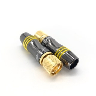 QED FTYPE/10 - High End F-Stecker Gelb, 2er Set | Neu