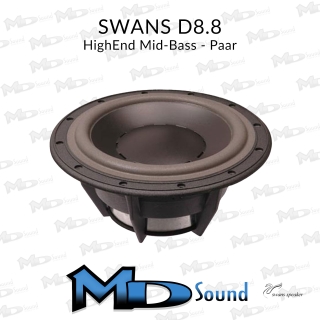 Swan D8.8 8" Tieftöner Mid-Bass Speaker - Paarpreis