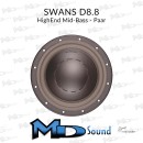 Swan D8.8 8" Tieftöner Mid-Bass Speaker -...