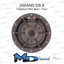 Swan D8.8 8" Tieftöner Mid-Bass Speaker - Paarpreis