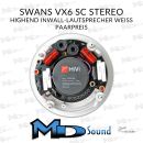 Swan VX6-SC Stereo, 6,5" HighEnd Inwall-Lautsprecher weiß - Paar | Neu