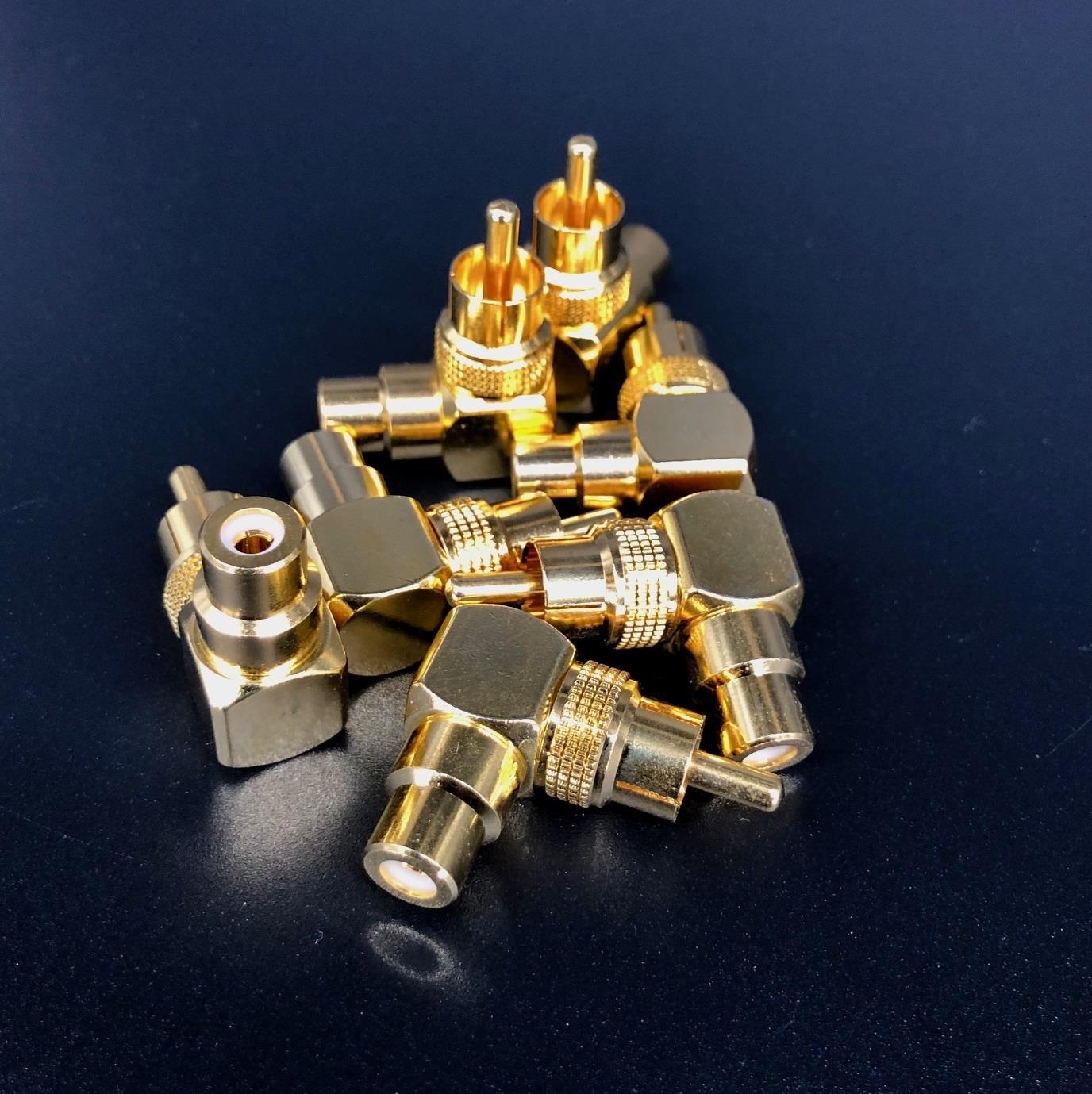 4 Stück RCA Rechtwinkliger Adapter, 90 Grad Cinch-Stecker Auf