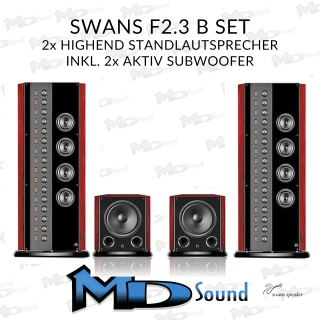 Swan F2.3B Set - 2x HighEnd Standlautsprecher + 2 x Aktivsubwoofer | Neu