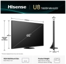 HISENSE 65U8Q 164 cm, 65 Zoll 4K Ultra HD Mini LED TV | Neuware mit Kartonschaden