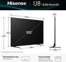 HISENSE 100U8Q 253 cm, 100 Zoll 4K Ultra HD Mini LED ULED TV