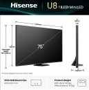 HISENSE 75U8Q 189 cm, 75 Zoll 4K Ultra HD Mini LED ULED TV