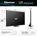 HISENSE 55U8Q 139 cm, 55 Zoll 4K Ultra HD Mini LED ULED TV