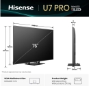HISENSE 75U7Q PRO 189 cm, 75 Zoll 4K Ultra HD ULED Smart TV