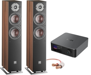 Bundle Wiim AMP Ultra + Dali Oberon 5 + Avinity-Lskabel Set | UVP 1497 € Grau|Dark Walnut