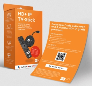 HD+ IP TV-Stick Media-Player, 4K Ultra HD, Ethernet, HDMI, W-LAN