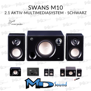 SWAN M10 2.1 Aktiv Multimediasystem - schwarz Set | Gut, leichte gebrauchsspuren