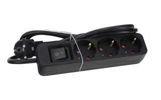 TRONIC Steckdosenleiste 3-fach Schwarz mit Schalter 1,4 m 3x1,50mm² Stück | Neu