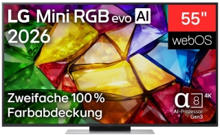 LG 55MRGB87B9B.AEU 139 cm, 55 Zoll 4K Ultra HD Mini RGB evo Smart TV