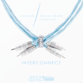 Supra Cables Sword Excalibur Rhodium RCA-8 Cinchkabel 1,50 m | Auspackware, wie neu