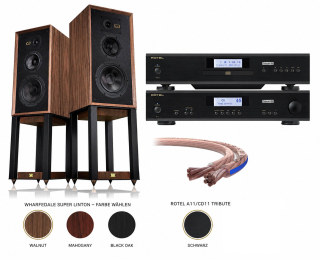 Bundle Wharfedale Super Linton + Stands + Rotel A11/CD11 Tribute | Neu