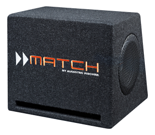 MATCH PP 7E-D Kompakter Plug & Play Bassreflex-Subwoofer mit zwei 16,5 cm Tieftönern mit Doppelschwingspule und einer Impedanz von 4 x 2 Ohm, Schwarz | Neu