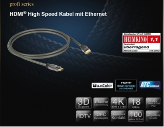 Goldkabel Profi-Serie High Speed HDMI Kabel mit Ethernet 0100 | 1,0 m