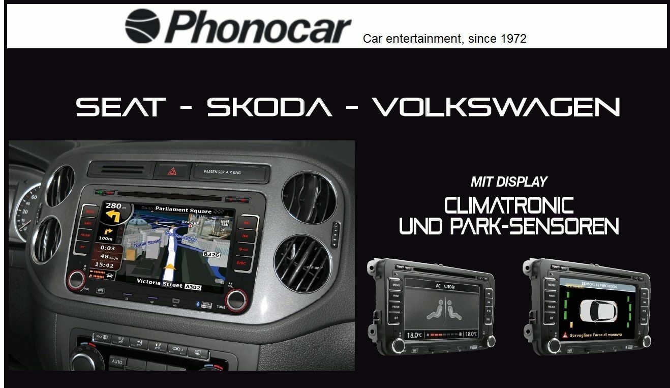 Phonocar VM080C NEU DVD Receiver Navigation 7 Zoll LED Touchpanel VW ,  629,00 €