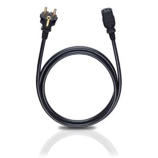 Oehlbach Powercord C13 Schwarz 1,50 m Stromkabel-Schukostecker | Neu