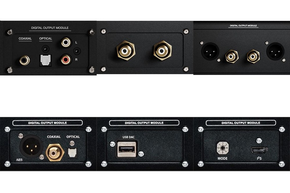 Die sechs Innuos-Ausgangsmodule der STREAM-Serie: Standard DAC, Performance DAC, PhoenixDAC, SPDIF, PhoenixUSB, PhoenixI2S