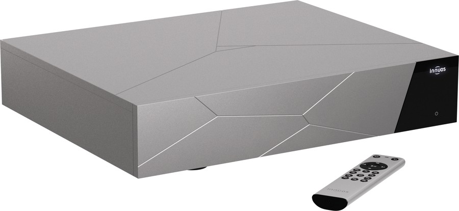 Innuos STREAM3 in Silber mit der STREAM-Fernbedienung