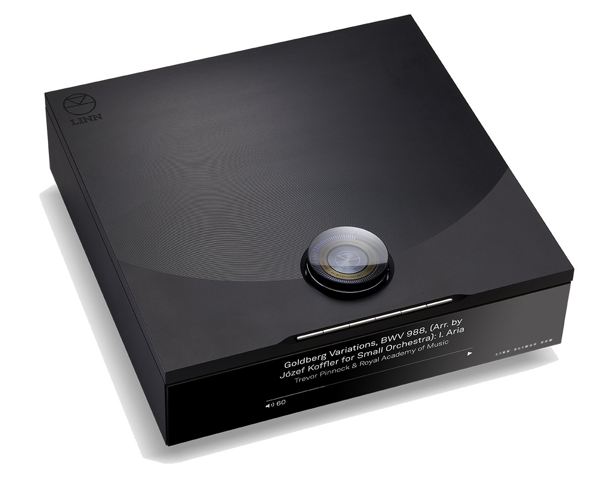 Linn Klimax DSM in Schwarz, schräg von vorn